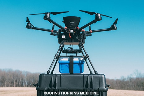 John Hopkins researchers prove drone transportation is safe up to approximately 30 minutes in air